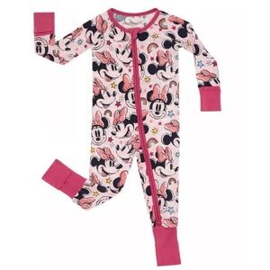 Little Sleepies Disney Minnie Mouse Forever Zippy Pajama Pink 3-6 Months